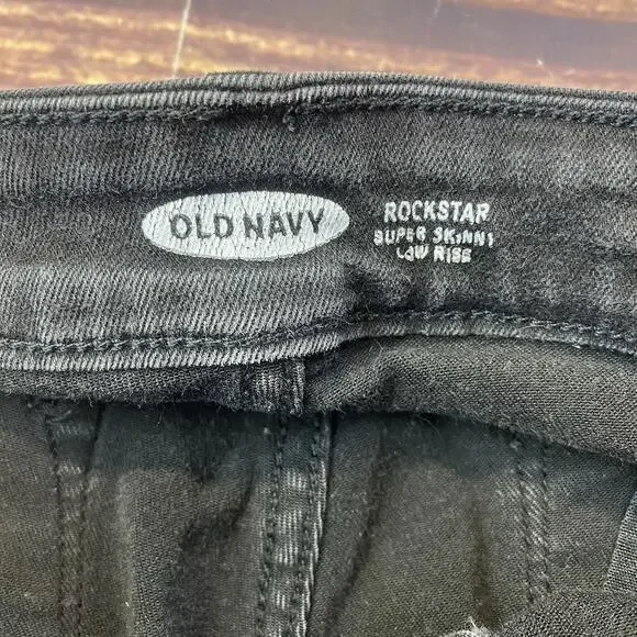 Old Navy Women’s Rockstar Super Skinny Low-Rise Jeans. Size 14 Light Wash Black - Picture 6 of 12